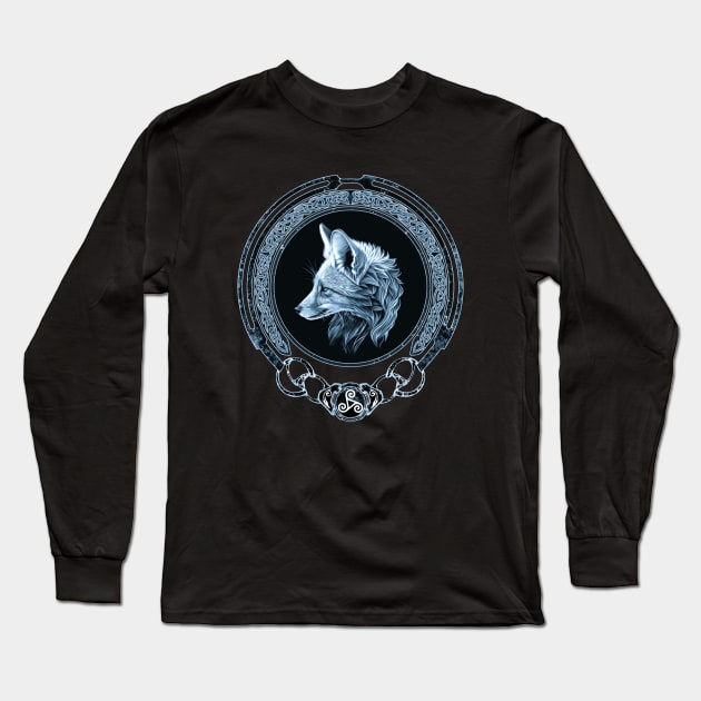 Celtic fox Zodiac Long Sleeve T-Shirt by NicGrayTees